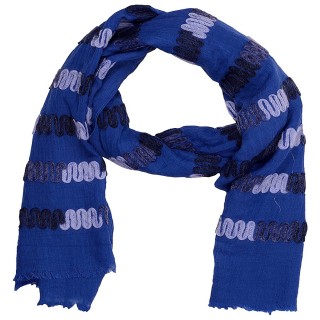 Cotton Chain Work Stole -Royal Blue